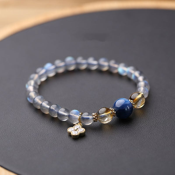 East Energy Lunar-Meridian Synergy Bracelet Moonstone Kyanite Beads