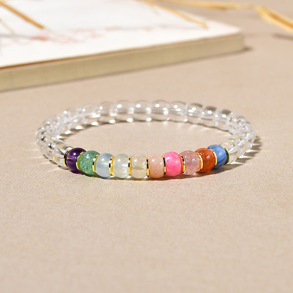 East Energy Rainbow Harmony 7-Crystal Energy Bracelet Chakra Shield Manifestation