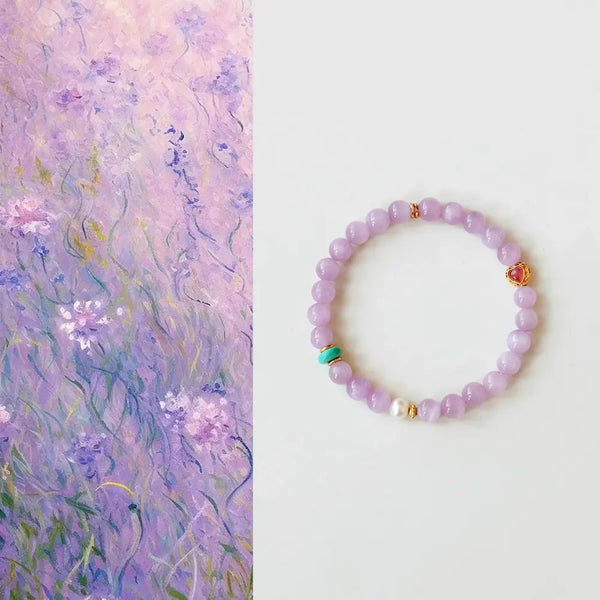East energy Serenity — Lepidolite & Pearl 8mm Bracelet