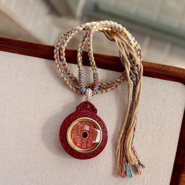 East Energy Quantum-Shielded Cinnabar Talisman Mountain Spirit Nine Palaces Necklace
