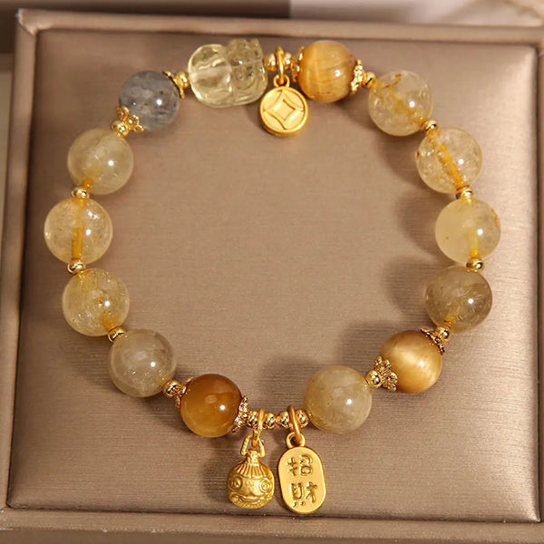 East Energy Golden Rutilated Quartz Bracelet - Wealth & Abundance