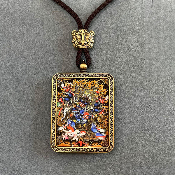 East Energy Quintessential Abundance Reliquary Five Deities Thangka Wealth Guardian Talisman