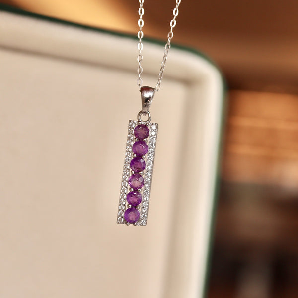 East Energy Quantum-Coherent Amethyst Talisman Sacred Geometry S925 Silver Pendant