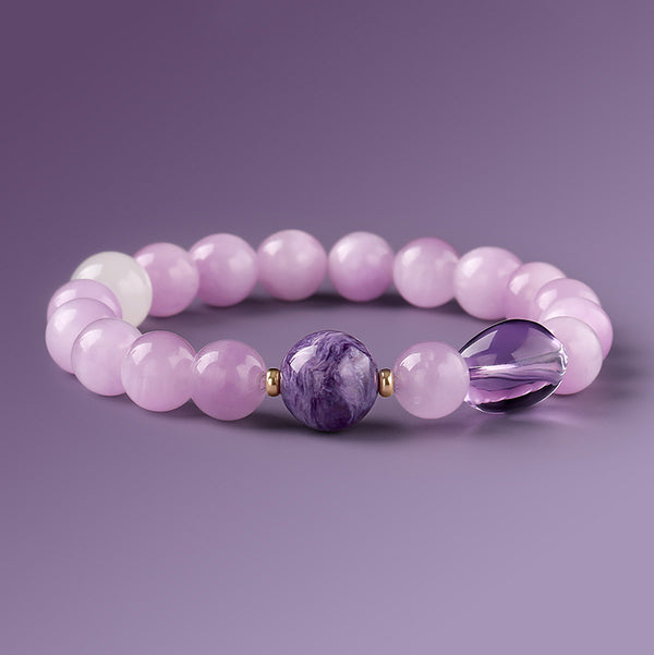 East Energy Amethyst Lunar Ascension Bracelet Crown Chakra Celestial Harmony