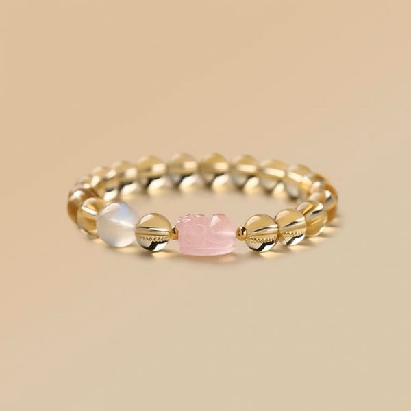 East Energy Sun-Moon Wealth Synergy Bracelet Citrine Piyao Lunar Goddess